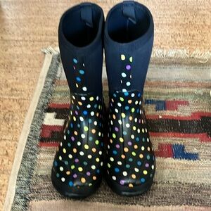 Polka dot rain boots